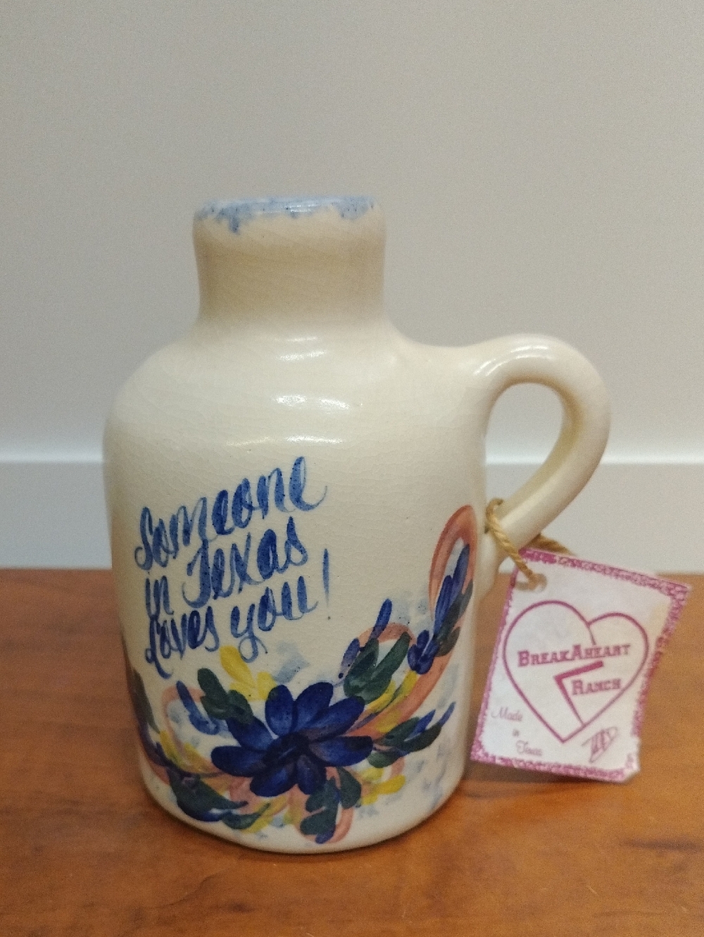 Vintage Handmade Marshall Pottery Crock Jug Made In Texas 5.5" Tall